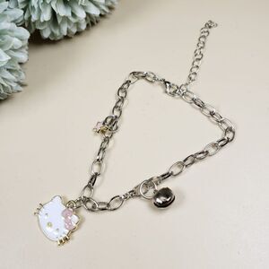Brand New Sanrio Hello Kitty Silver Bracelet With Pink Star #1
